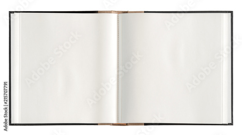 фотографія Open book paper pages isolated white background