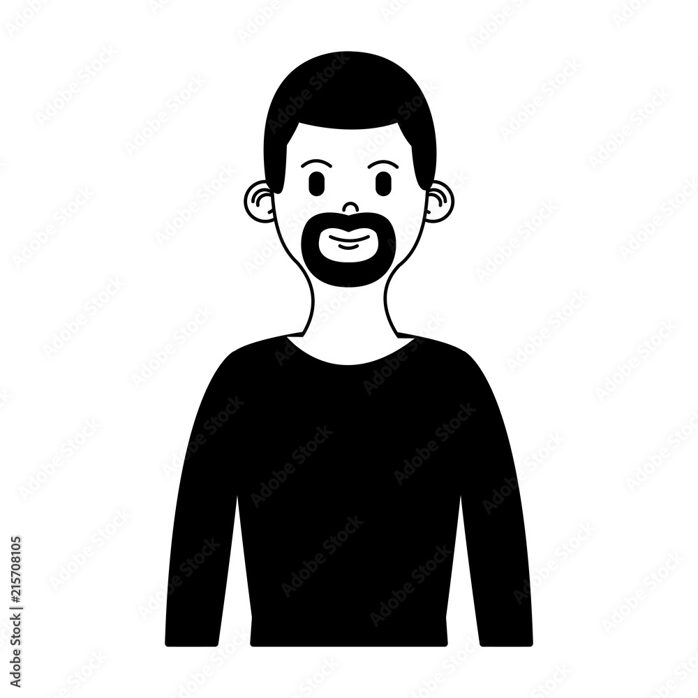 Young man cartoon profile vector illustration graphic design Young man cartoon profile vector illustration graphic design
