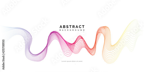 Abstract background with dots lines. Vector particles. Halftone wavy line For business, science, technology design