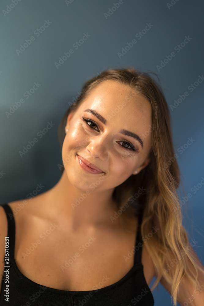 Cheerful happy beautiful smiling young girl student portrait Cheerful happy beautiful smiling young girl student portrait