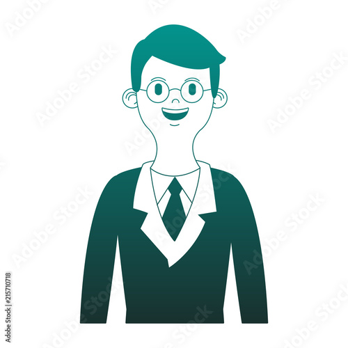 Businessman cartoon profile vector illustration graphic design