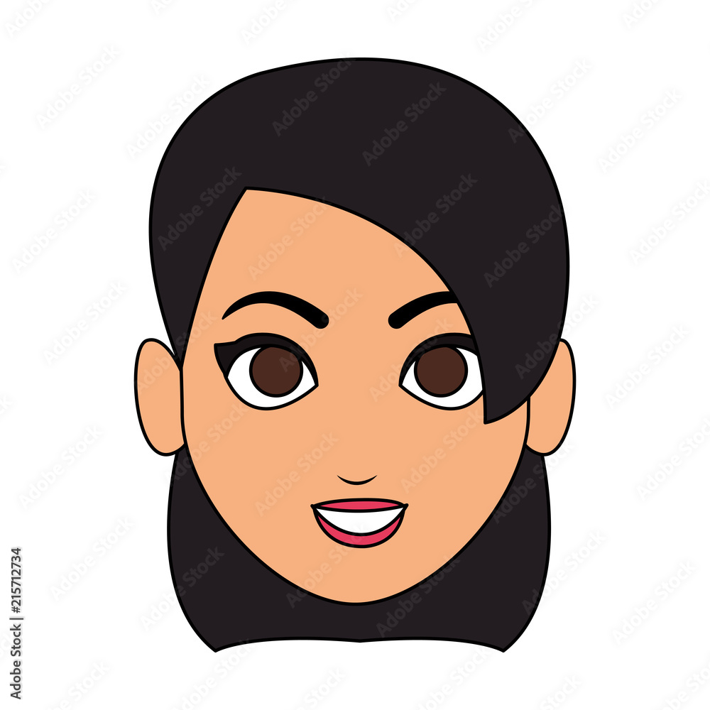 Young woman face cartoon vector illustration graphic design Young woman face cartoon vector illustration graphic design