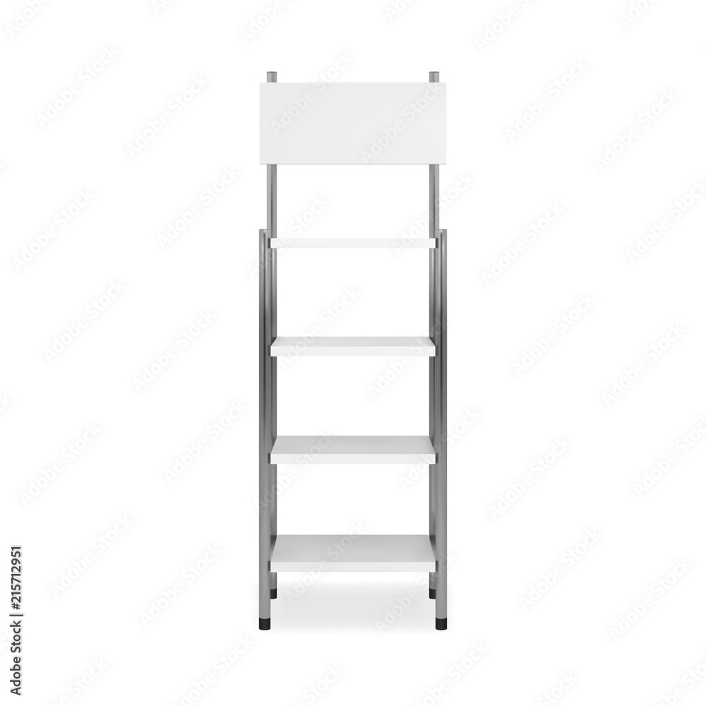 Promotion shelving mockup. Isolated vector retail product stand with shelf. Promotion shelving mockup. Isolated vector retail product stand with shelf.