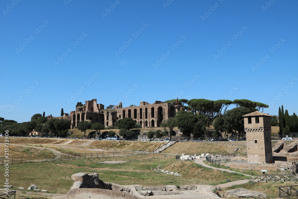 Circus Maximus and Palatine in Rome, Italy 