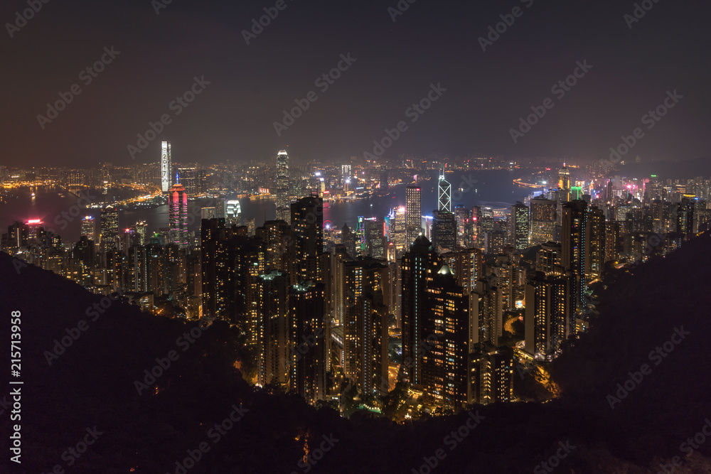 Obraz premium Hong Kong cityscape at night