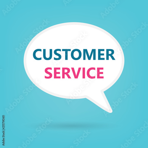 customer service written on speech bubble- vector illustration