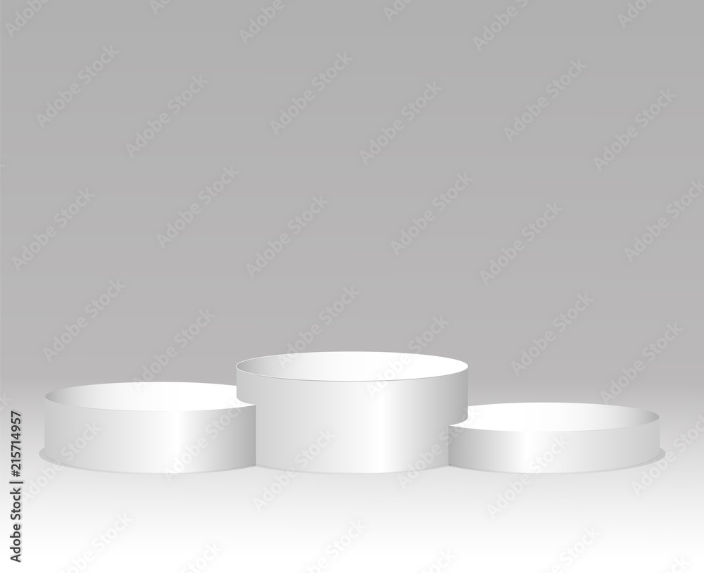 White winners podium. Pedestal. Spotlight. White winners podium. Pedestal. Spotlight.