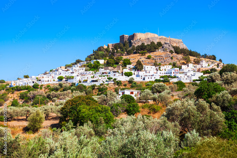 Obraz premium Lindos Acropolis in Rhodes island