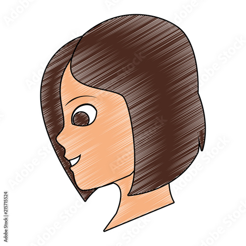Woman profile head vector illustration graphic design