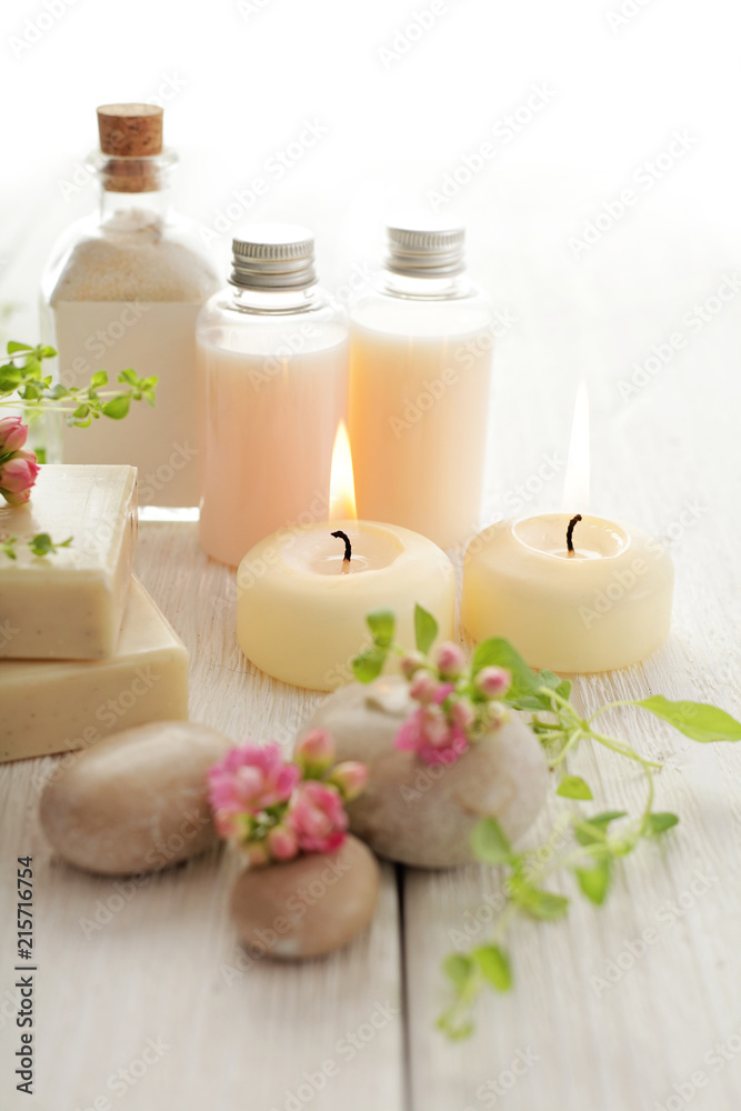 SPA still life with aromatherapy candles