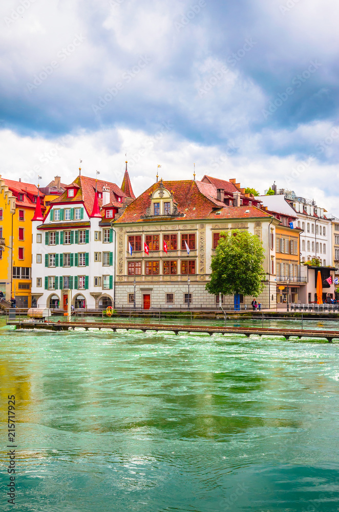 Fototapeta premium Beautiful river cityscape of Lucerne, Switzerland