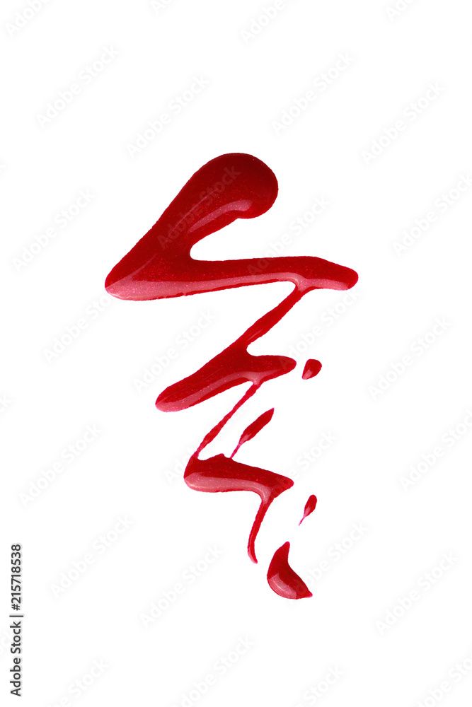 red nail polish or blood splash isolated on white background red nail polish or blood splash isolated on white background