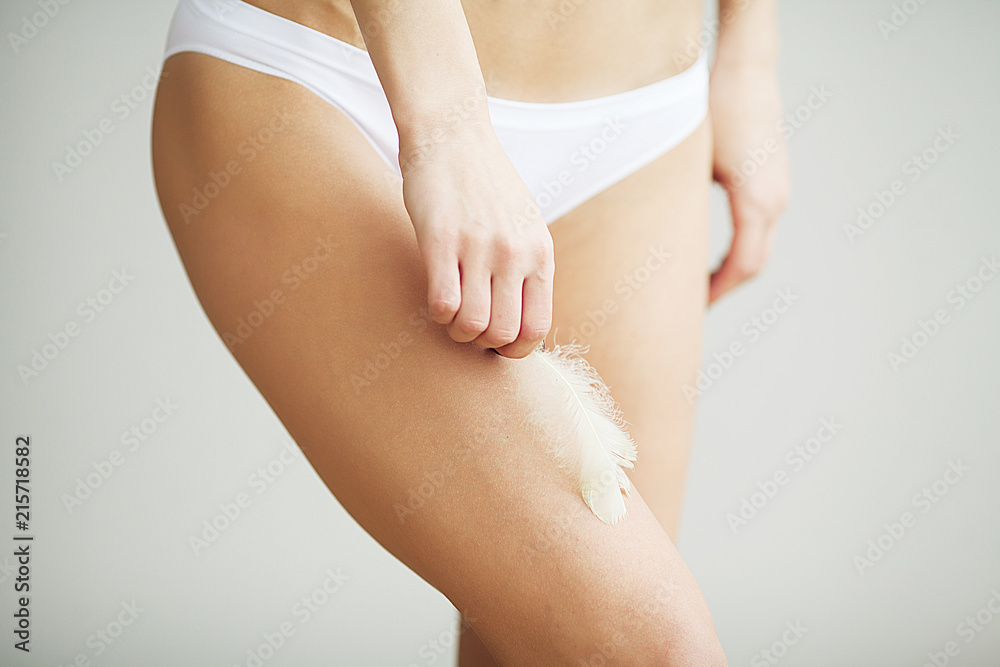 Long Woman Legs With Beautiful Soft Skin. Beauty Body Care