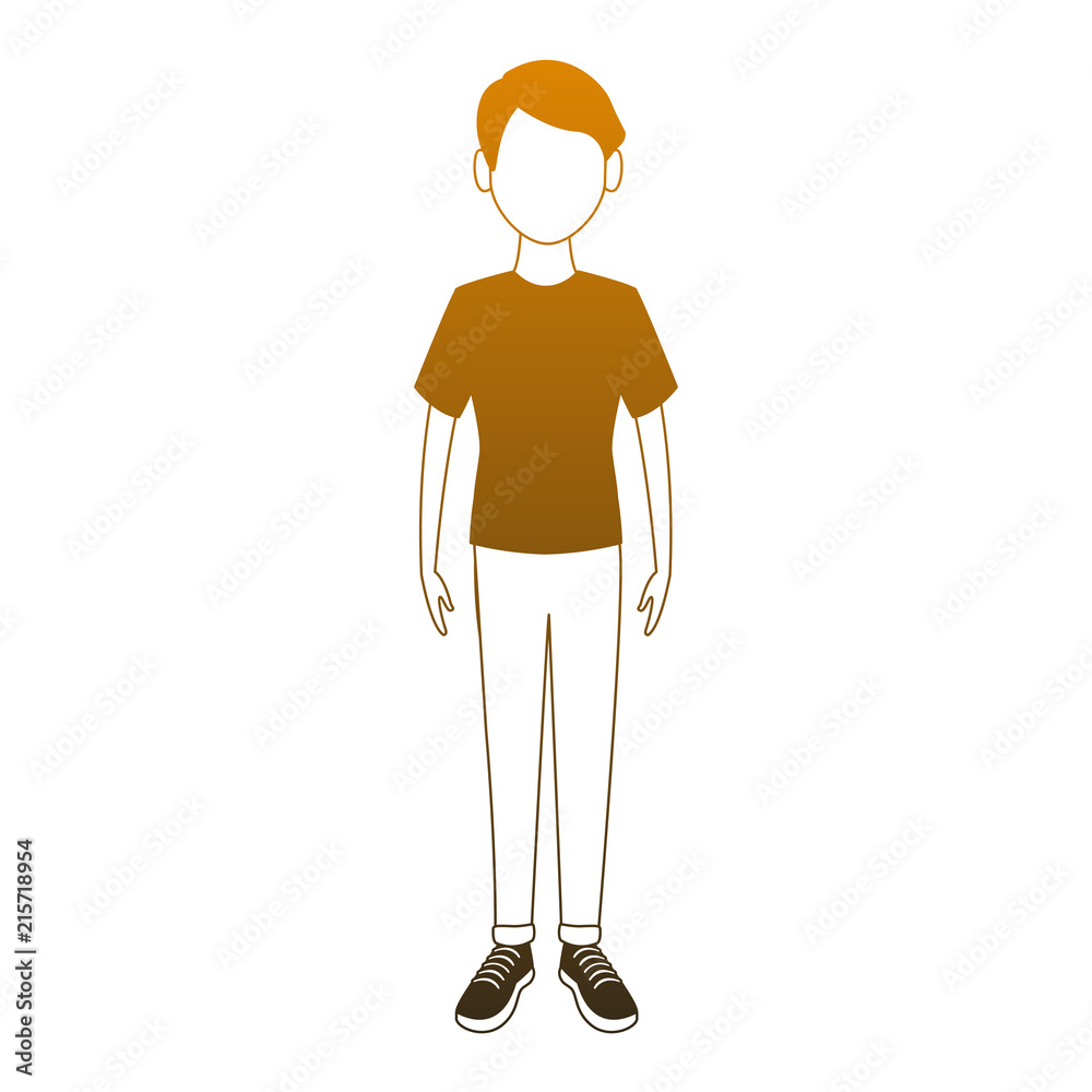 Fototapeta premium Young man cartoon vector illustration graphic design