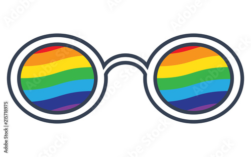 Glasses with rainbow lenses