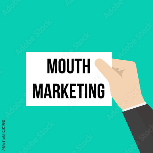 Man showing paper WORD MOUTH MARKETING 