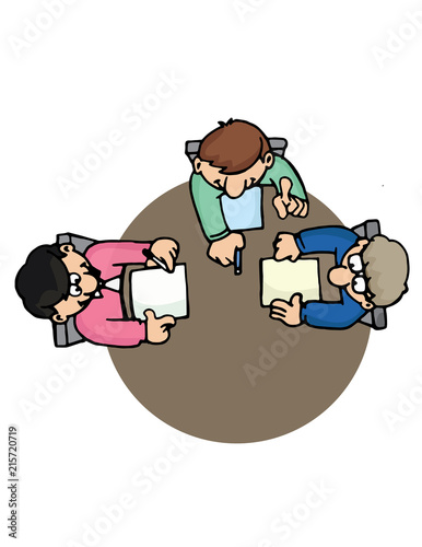 empresarios reunión mesa documentos