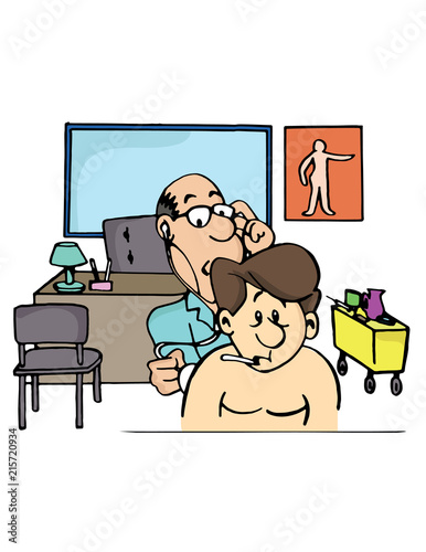 Medico con paciente enfermo