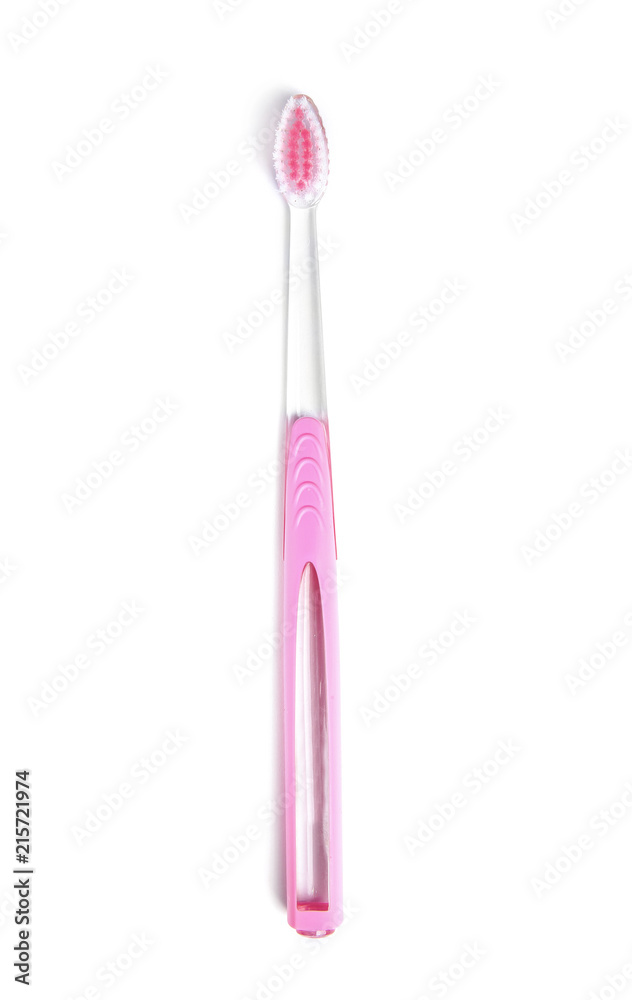 Color toothbrush on white background. Dental care Color toothbrush on white background. Dental care