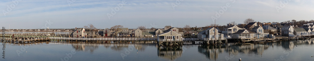 Piers in Nantucket in Panorama