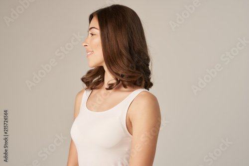 woman smile in profile