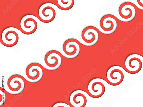 red ribbon with an ornament on the edges
