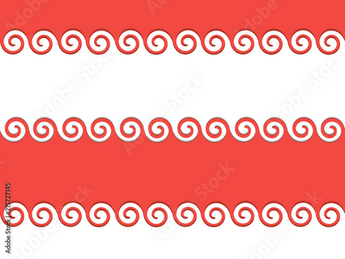 red ribbon with an ornament on the edges