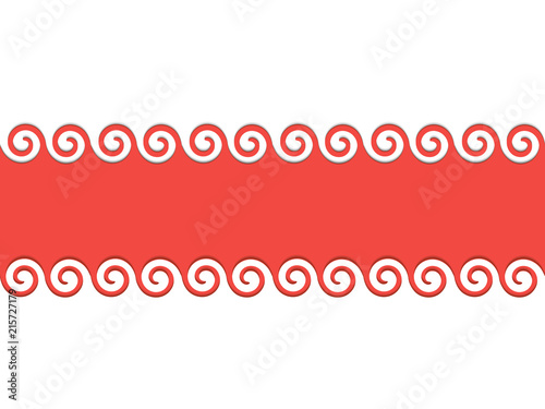 red ribbon with an ornament on the edges