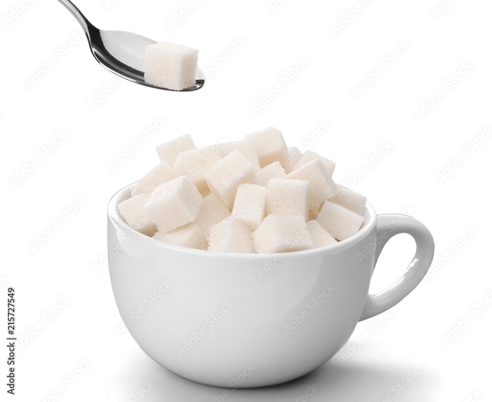 Cup and Spoon with Sugar Cubes Cup and Spoon with Sugar Cubes