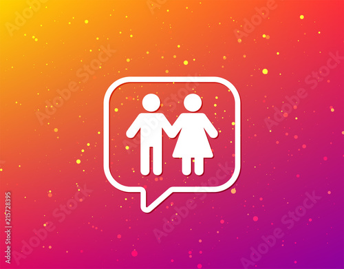 Couple icon. Traditional young family sign.
