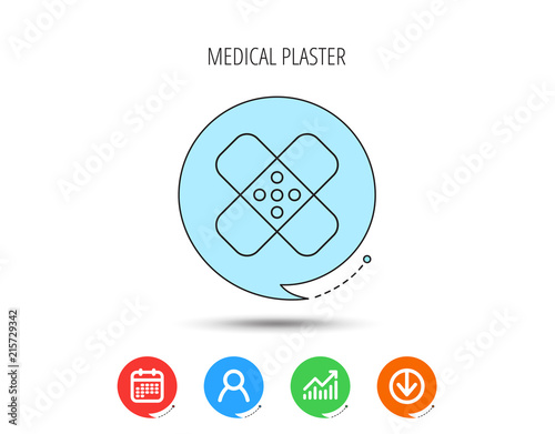 Medical plaster icon. Injury fix sign.