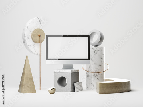 Device screen Mockup. 3d illustration