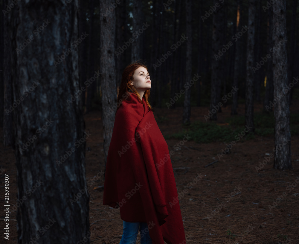 woman in the forest nature