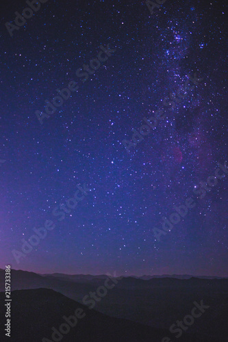 Milky Way stars over a smooth landscape in the Atacama desert in northern Chile