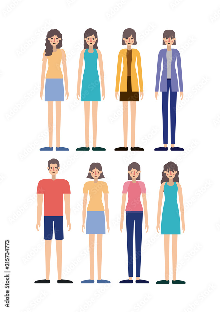 group of people retro styles characters vector illustration design group of people retro styles characters vector illustration design