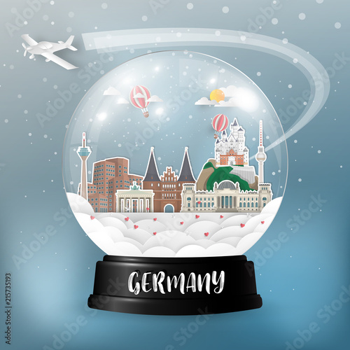 Germany Landmark Global Travel And Journey paper background. Vector Design Template.used for your advertisement, book, banner, template, travel business or presentation