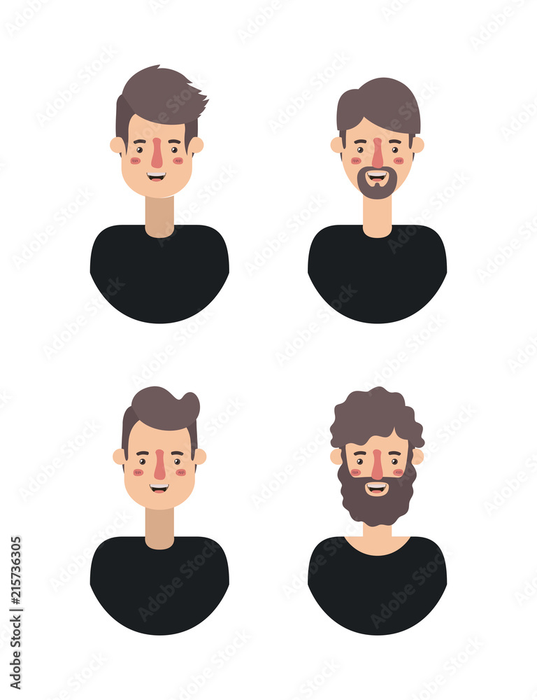 group of men retro styles characters vector illustration design group of men retro styles characters vector illustration design