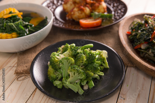 Stir fried broccoli or cah brokoli
