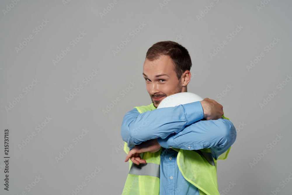 construction worker with construction helmet construction worker with construction helmet