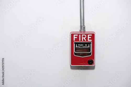 Close up fire alarm notifier on wall photo