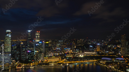 Beautiful night panorama of Singapore city © Michaela