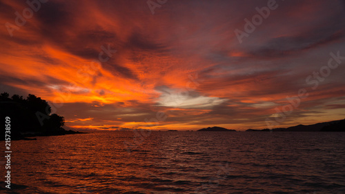 Fototapeta Naklejka Na Ścianę i Meble -  One of wonderful sunsets of Langkawi island, Malaysia