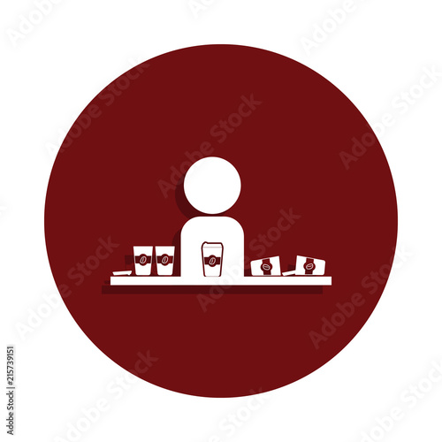 plenty of coffee icon in glyph badge style. One of bad habbits collection icon can be used for UI/UX