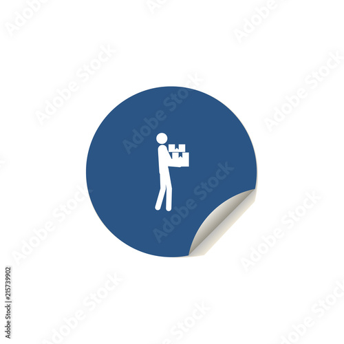 postman icon in sticker style. One of people in work collection icon can be used for UI/UX