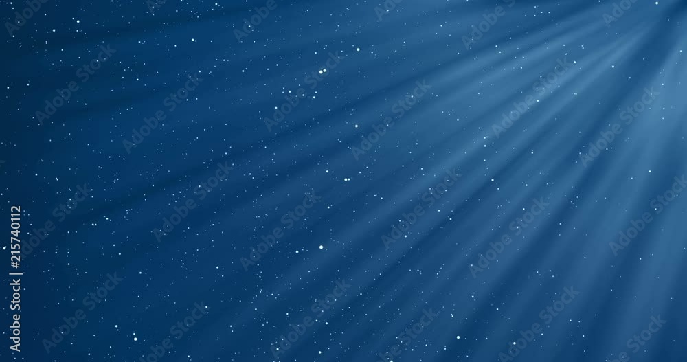 abstract gradient blue background with bokeh and particles flowing with ray light, events festive holiday overlay ready concept