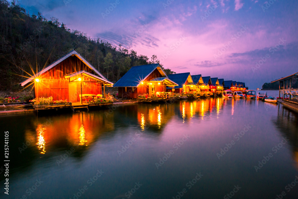 Kanchanaburi:the light from the cold water. In the Srinakarin Dam, Thailand