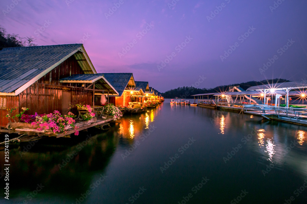 Fototapeta premium Kanchanaburi:the light from the cold water. In the Srinakarin Dam, Thailand