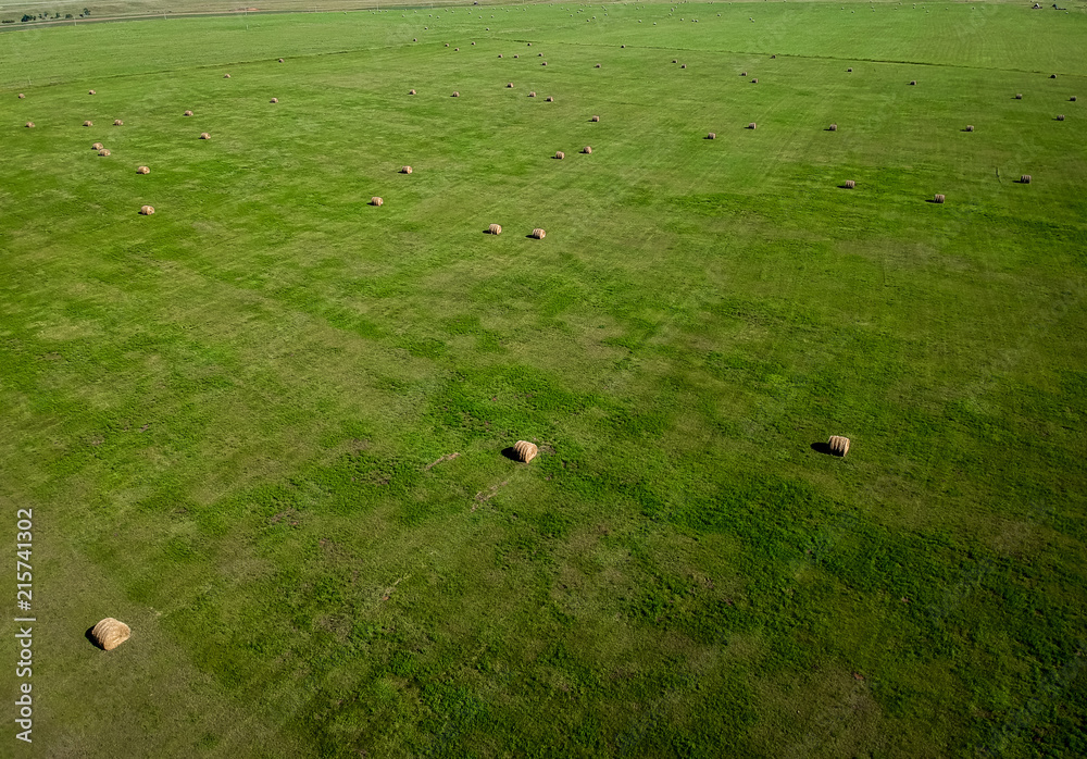 aerial photography of hay bale field in South Dakota agriculture aerial photography of hay bale field in South Dakota agriculture