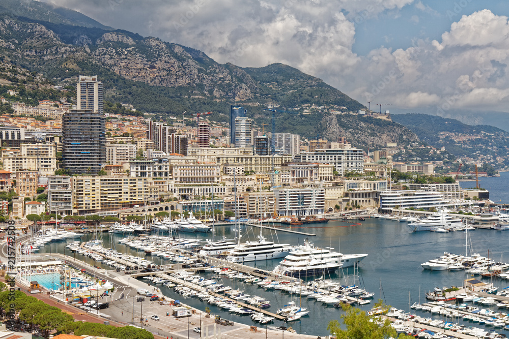 Monaco - The harbour - View from the Rock (