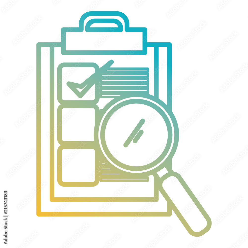 checklist clipboard with magnifying glass
